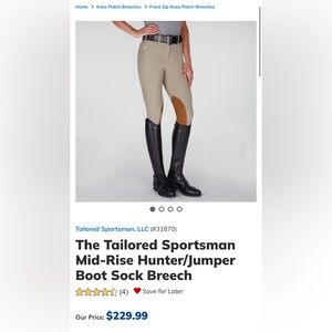 Breeches: Taylored Sportsman EXCELLENT condition like NEW